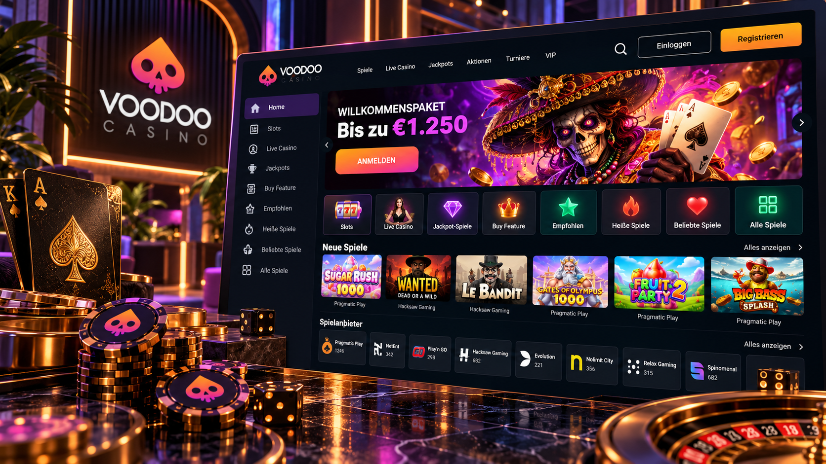 Неоновая роскошь Voodoo Casino